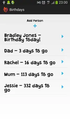 Birthday Countdown android App screenshot 2